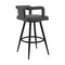 Armen Living Gabriele 30" Gray Faux Leather and Black Metal Swivel Bar Stool LCGBBABLGR30 - alternate 7